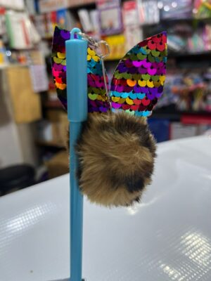 Blue Sequin  Pom-Pom Pen