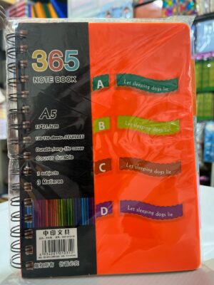 Orange "365" A5 Spiral 3-Subject Notebook