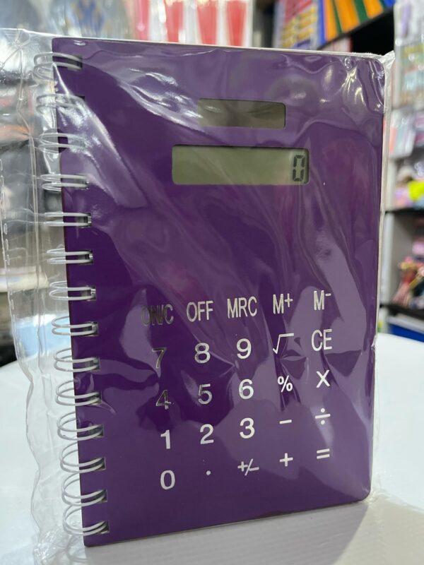 Purple Spiral Notebook with Built-in Calculator Purple Spiral Notebook with Built-in Calculator