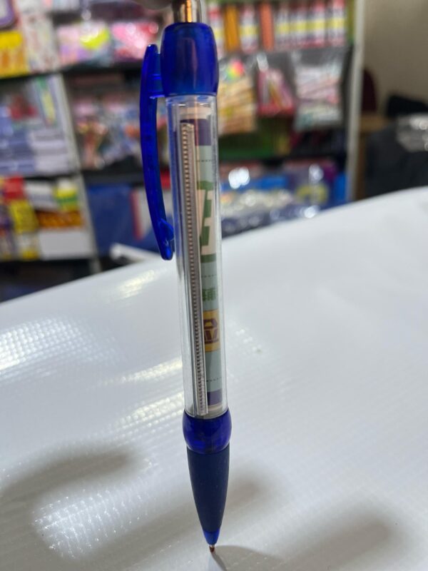 Blue Pull-Out Calendar/Ruler Pen