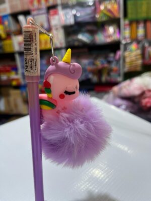 Purple Unicorn Charm Pen (Lavender Pom)