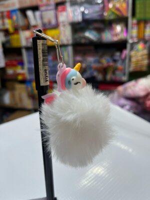 Black Unicorn charm Pen (White Pom)