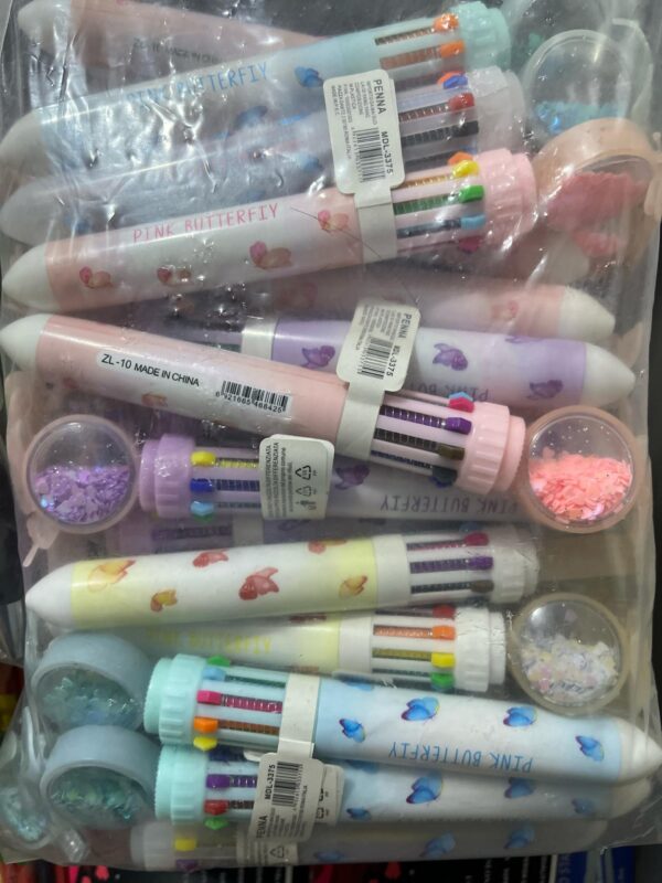 Pink Butterfly 10-in-1 Multi-Color Pens